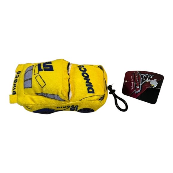 Disney Pixar Cars 3 Dinoco Cruz Ramirez Plush Coin Pouch Zip Case w/ Clip Yellow - Picture 3 of 4
